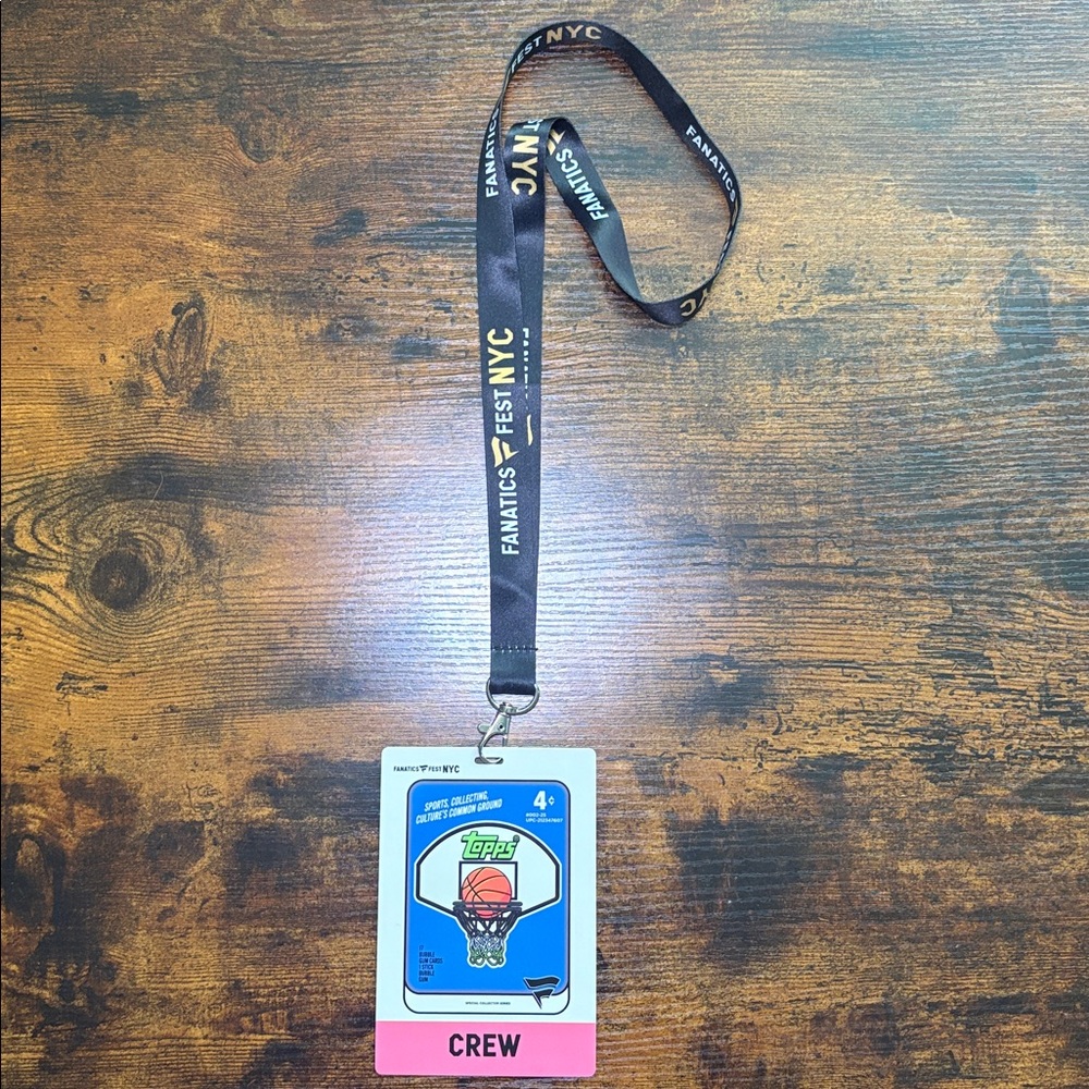 Fanatics Fest NYC 2025 Crew Badge & Lanyard | Topps Sports Collectibles Mem
